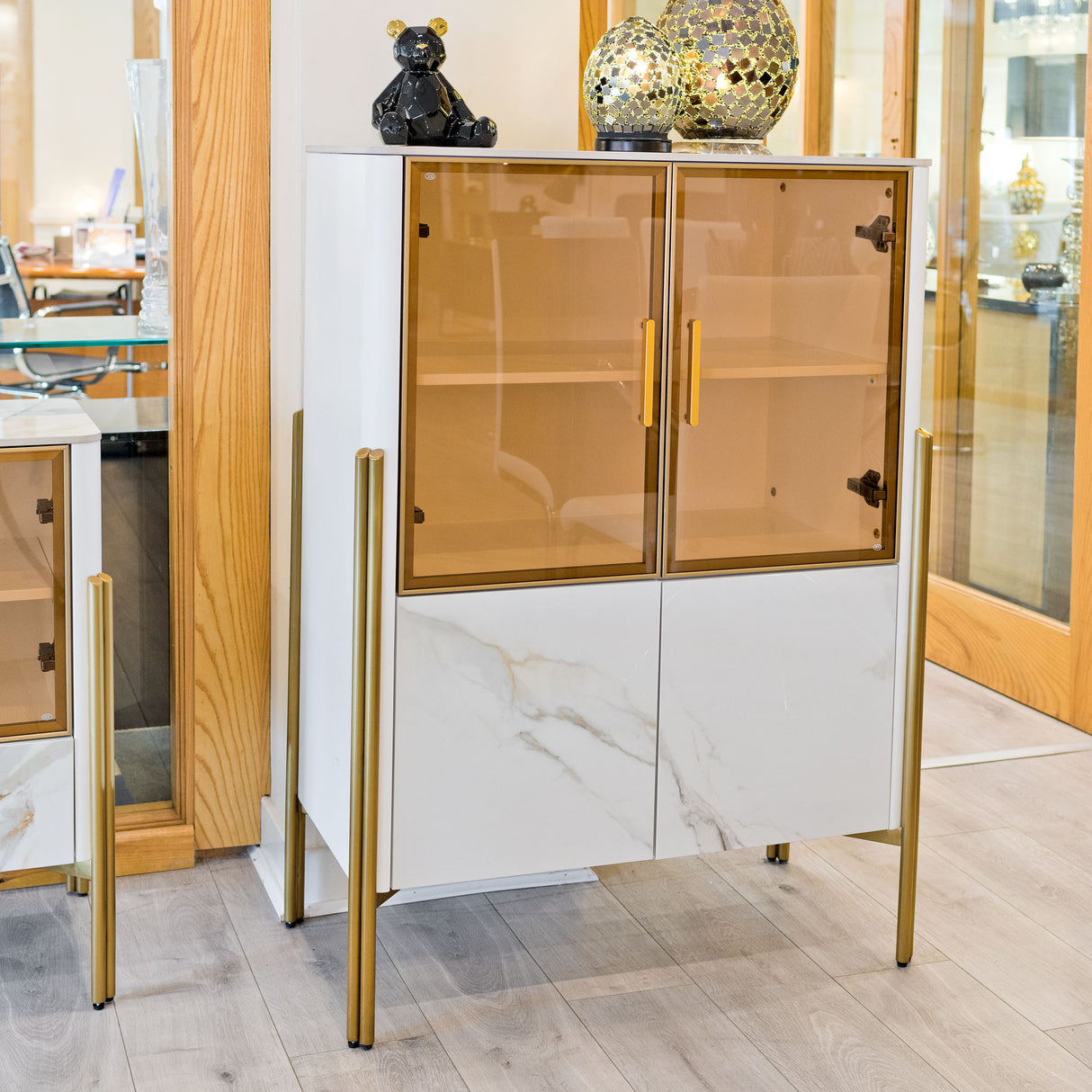 Carrington White and Gold Cabinet