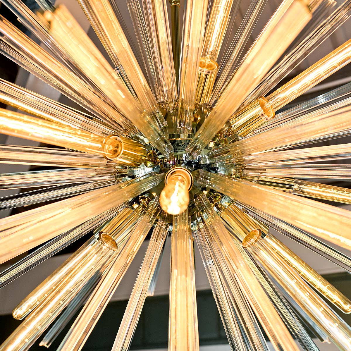 Celestial Halo Statement Gold Chandelier - Close Up