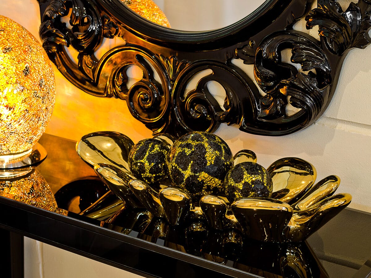 Gold Splash Dish on display in our Showroom