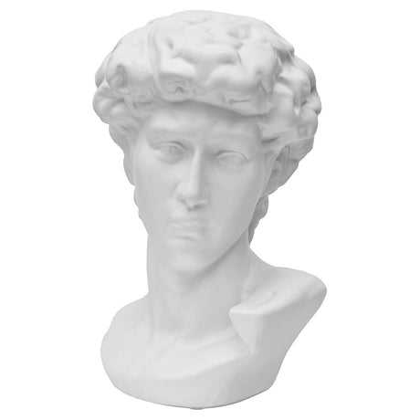 Ceramic White David Bust Front