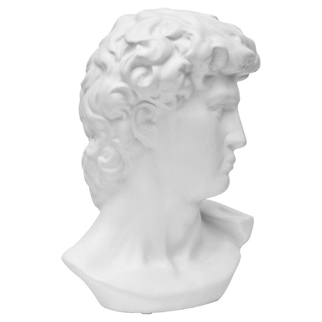 Ceramic White David Bust Side