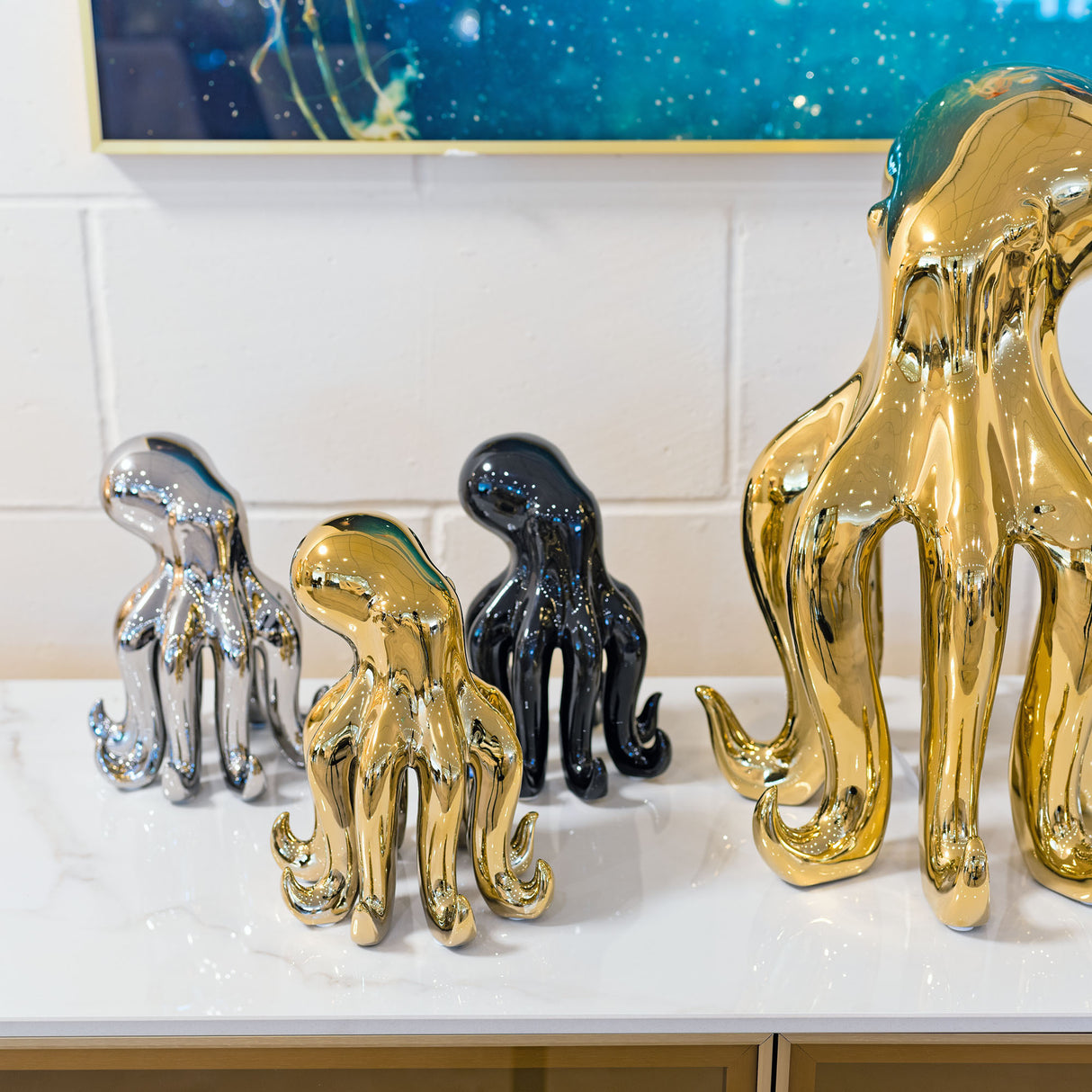 Ceramic Gold Small Octopus Ornament