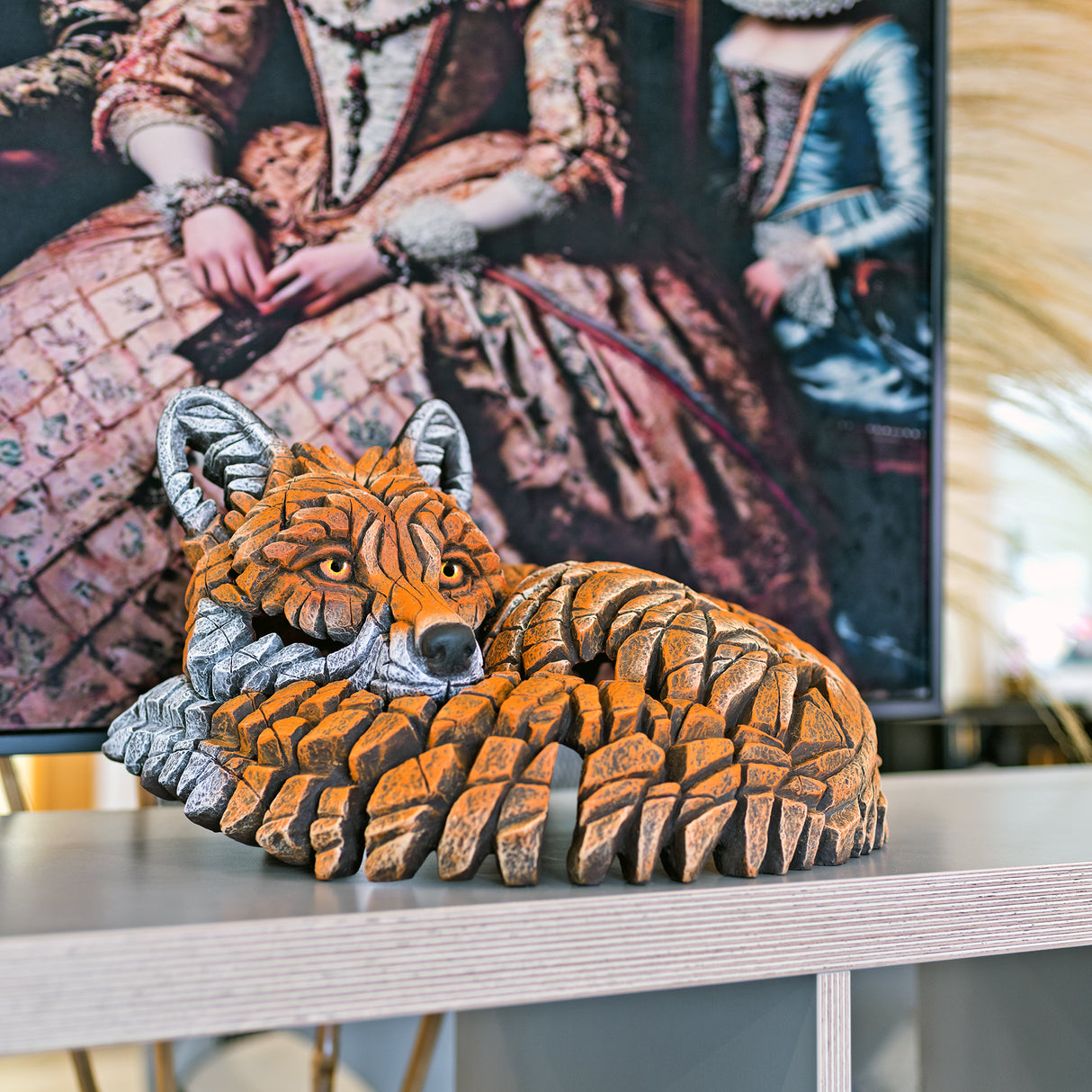 Curled Up Fox Edge Sculpture