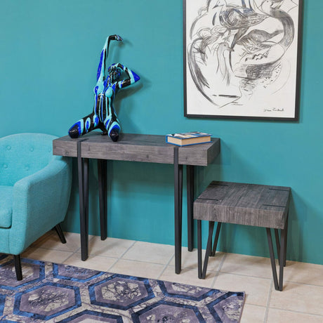 Grey Wood Effect Lamp Table and Console