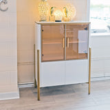 Ewing White and Gold Cabinet