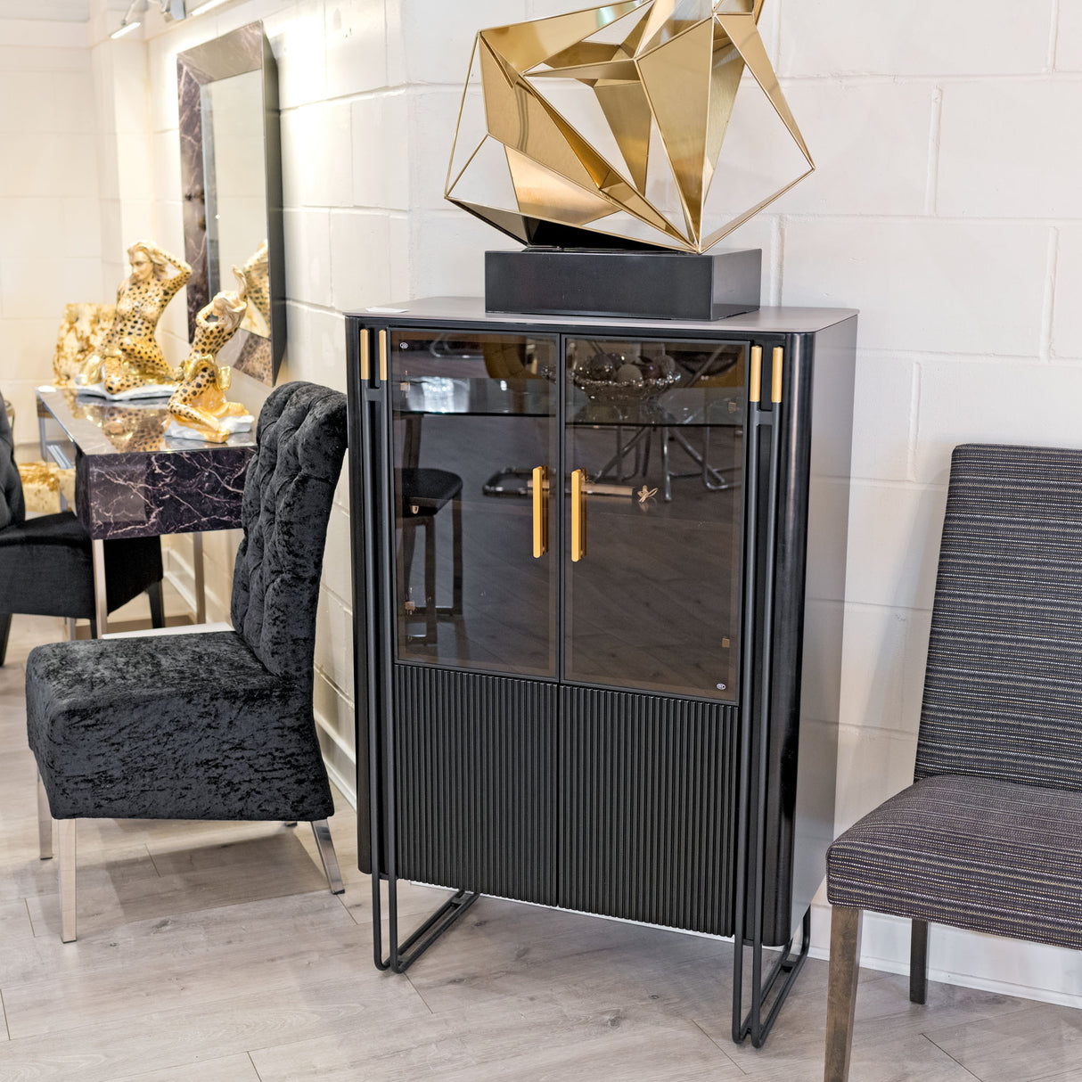 Genero Black and Gold Cabinet