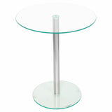 Podium Round Glass Side Table - Clear