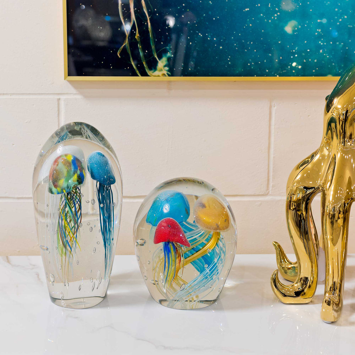 Glass Tall Jellyfish Ornament