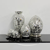Mirrored Flower Medium Mosaic Glass Vase Lamp