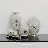Art Deco Mirrored Flower Medium Mosaic Glass Egg Lamp