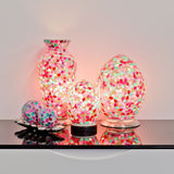 Pink Flower Medium Mosaic Glass Vase Lamp