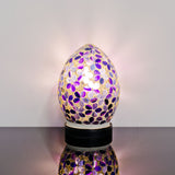 Purple Flower Small Mosaic Glass Egg Lamp