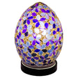 Purple Flower Small Mosaic Glass Egg Lamp