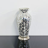 Mirrored Flower Medium Mosaic Glass Vase Lamp