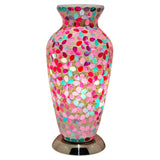Pink Flower Medium Mosaic Glass Vase Lamp