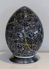 Purple and Black Mosaic Egg Lamp