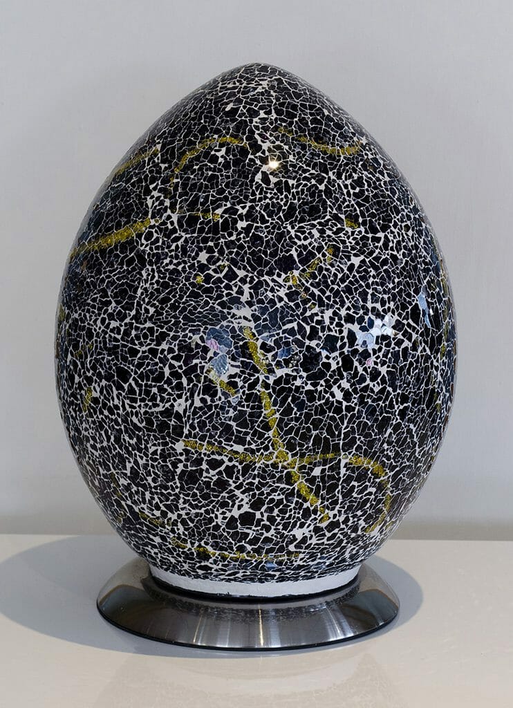 Purple and Black Mosaic Egg Lamp