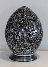 Purple and Black Mosaic Egg Lamp