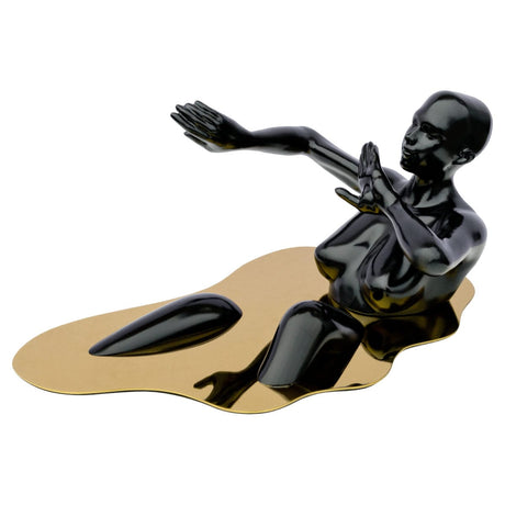 Liquid Embrace Black Resin Sculpture