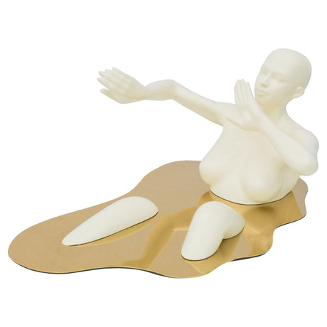 Liquid Embrace Cream Resin Sculpture