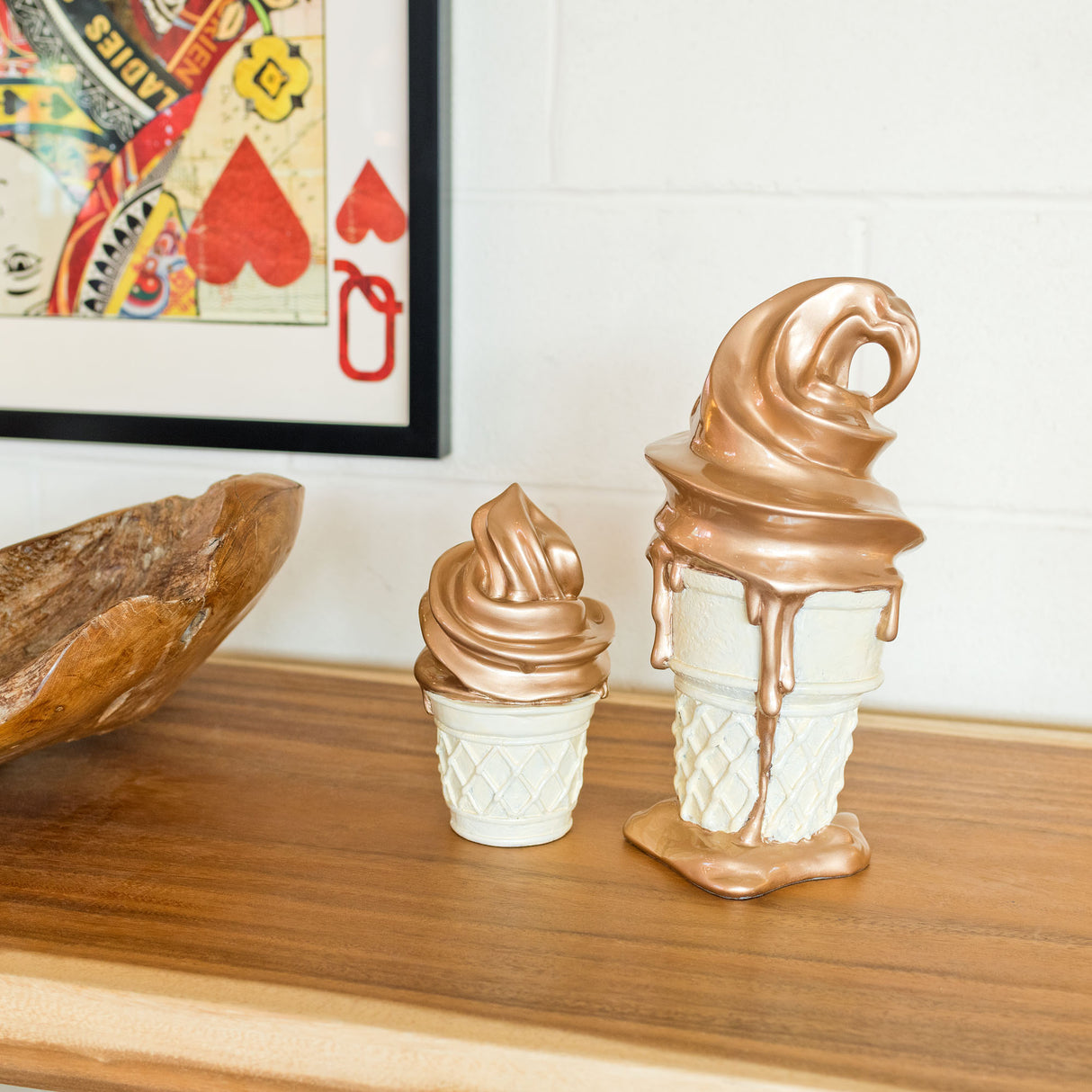 Whipped Dream Chocolate Ice Cream Cone Sculpture - Large