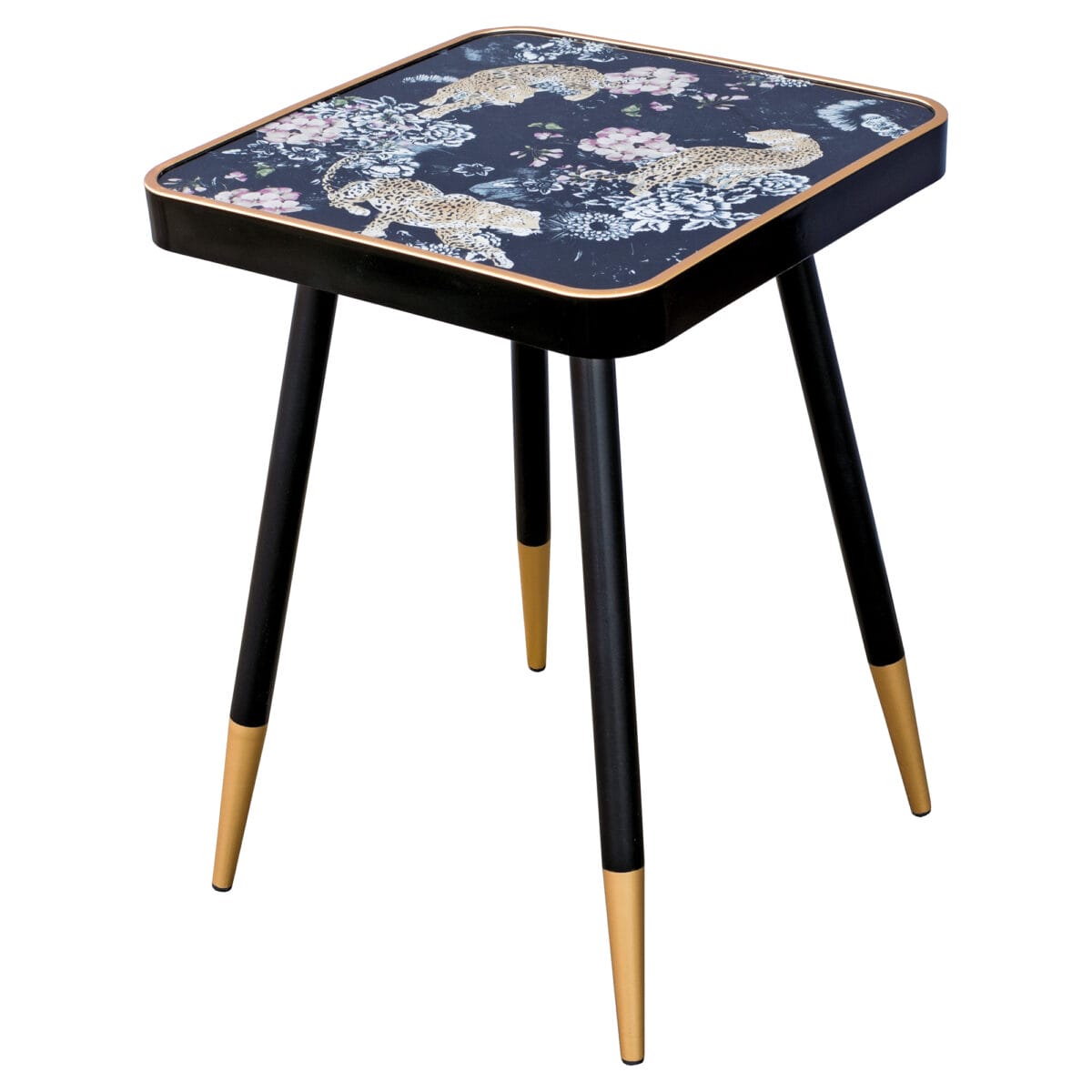 Bleopard Table Black and Gold Side Table - Leopard Design – Fabulous Furniture