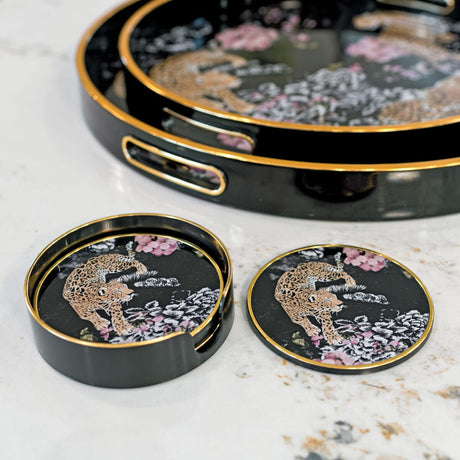 Leopard Circular Coaster Set in our Showroom