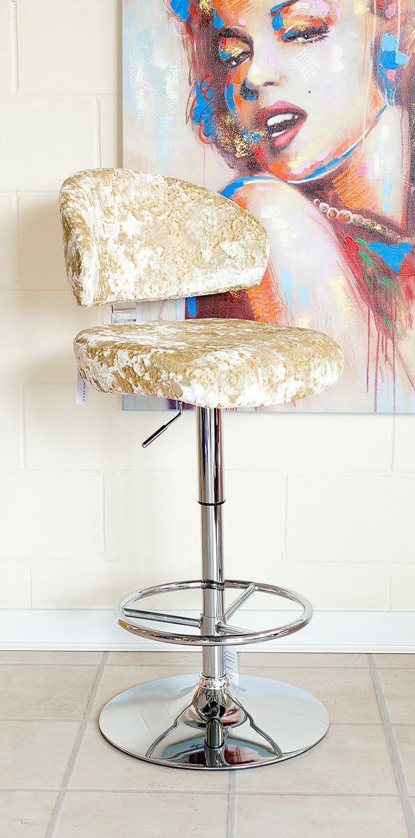 Crushed Velvet Casino Bar Stool