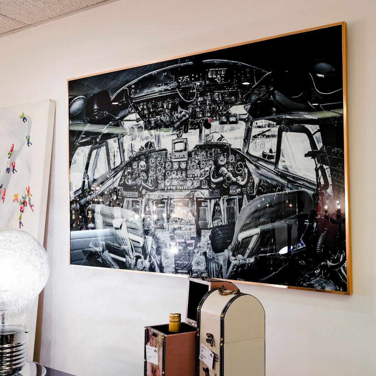 Black and White Cockpit Wall Art