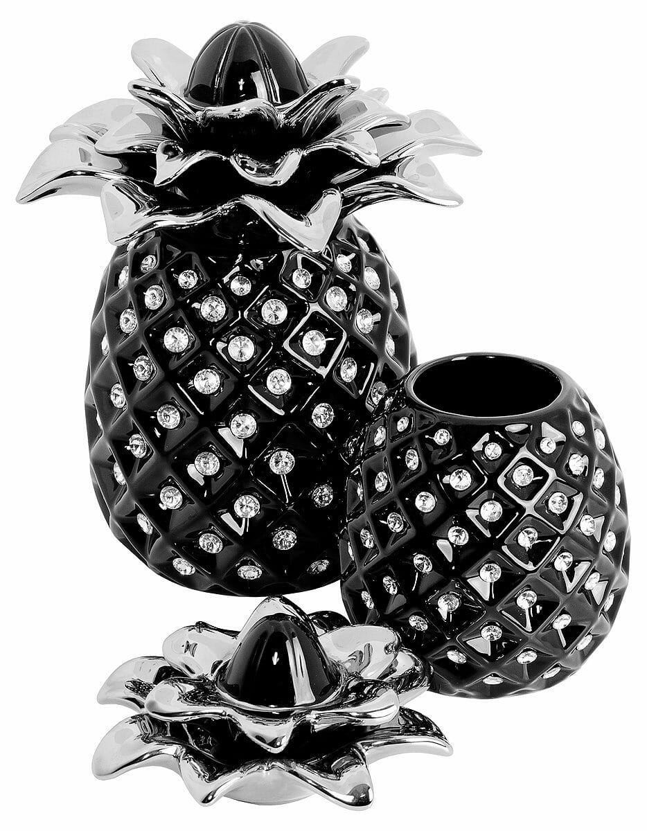 Black and Chrome Pineapple Jar