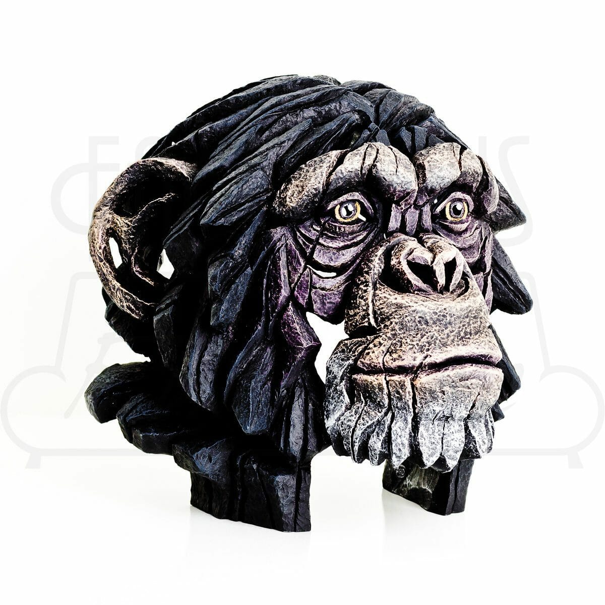 Chimpanzee Bust Edge Sculpture