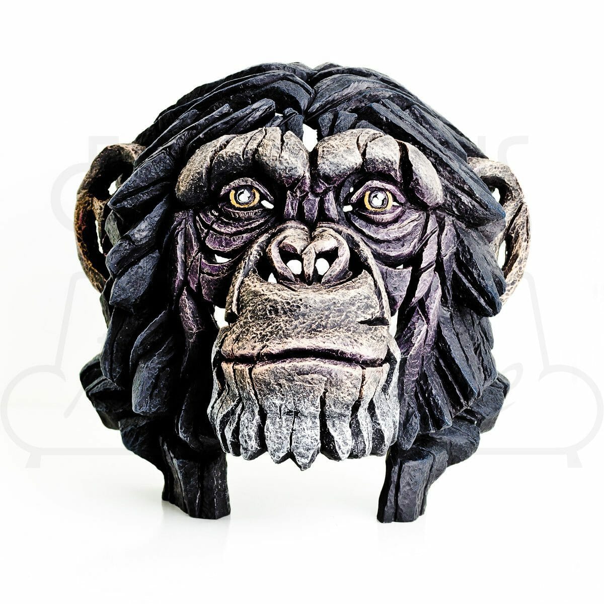 Chimpanzee Bust Edge Sculpture