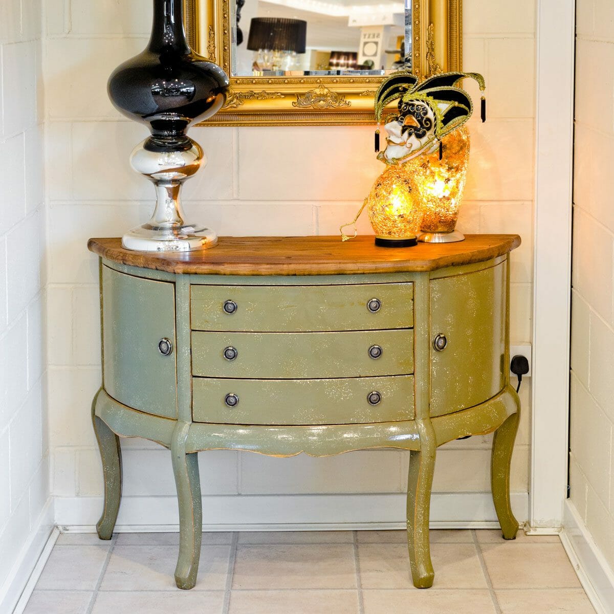 Crescent Wooden Six Drawer Sideboard