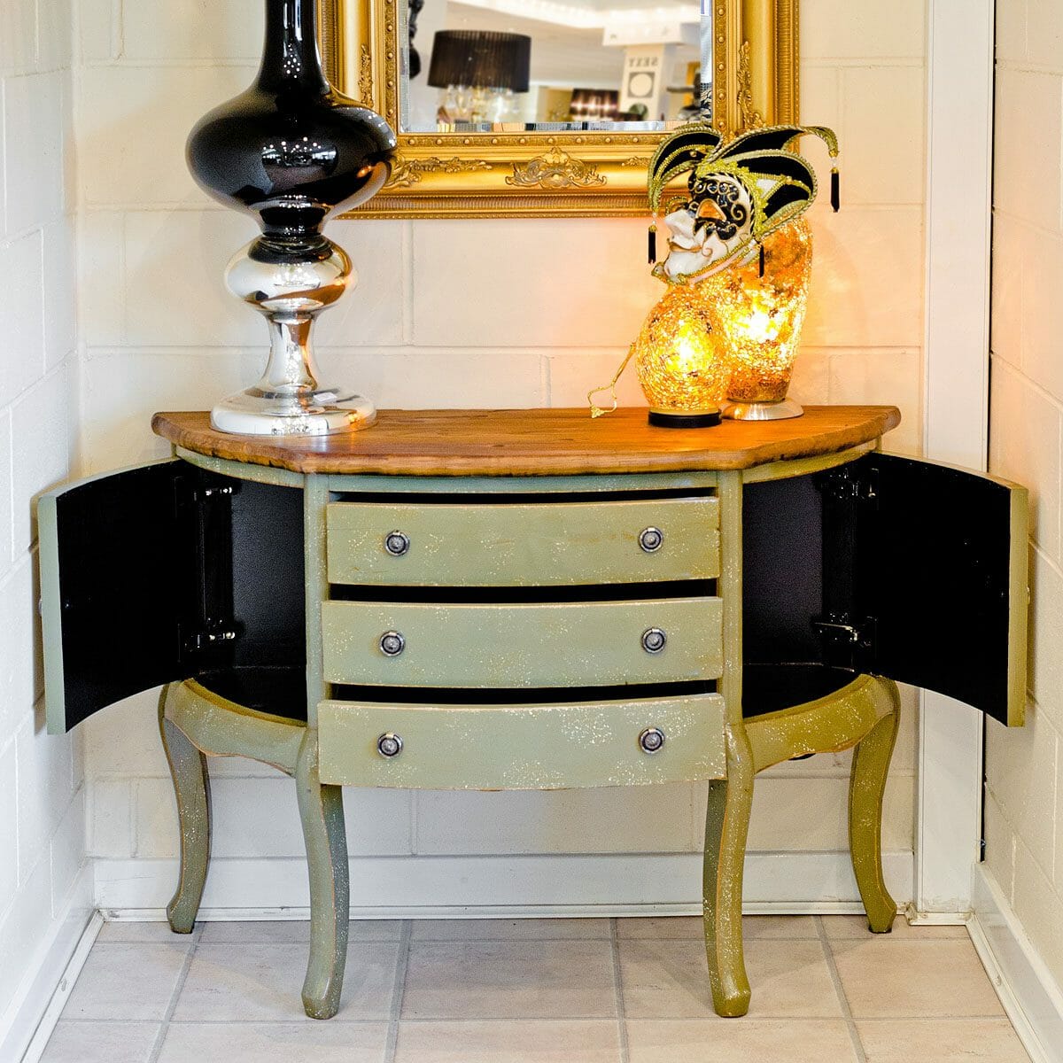 Crescent Wooden Six Drawer Sideboard