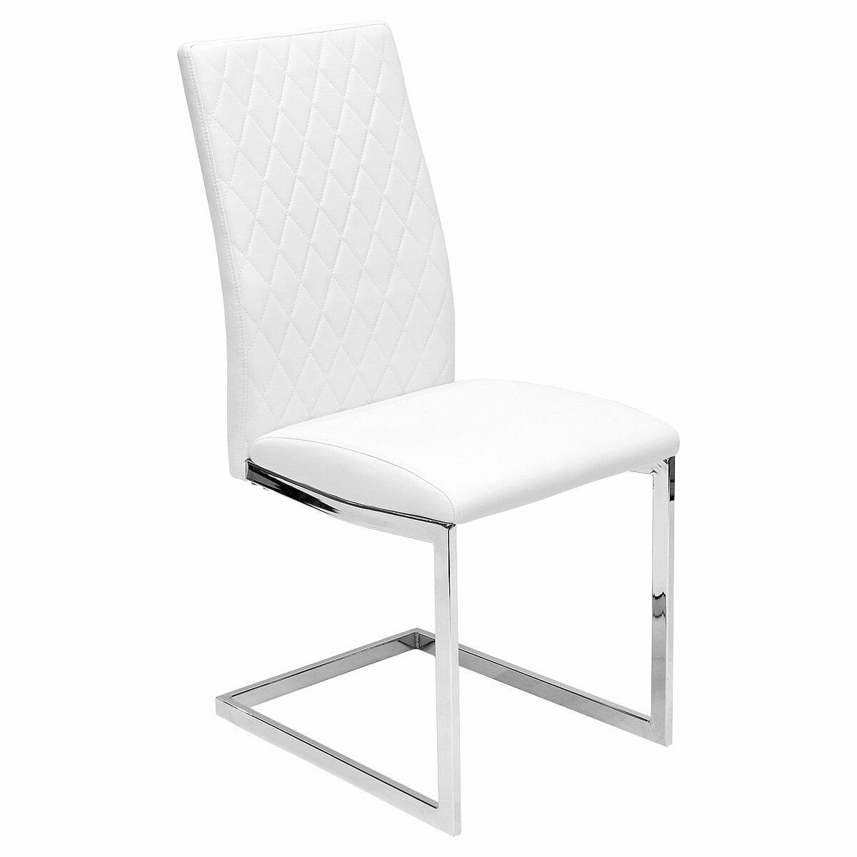 Quilt Back White Dining Chair