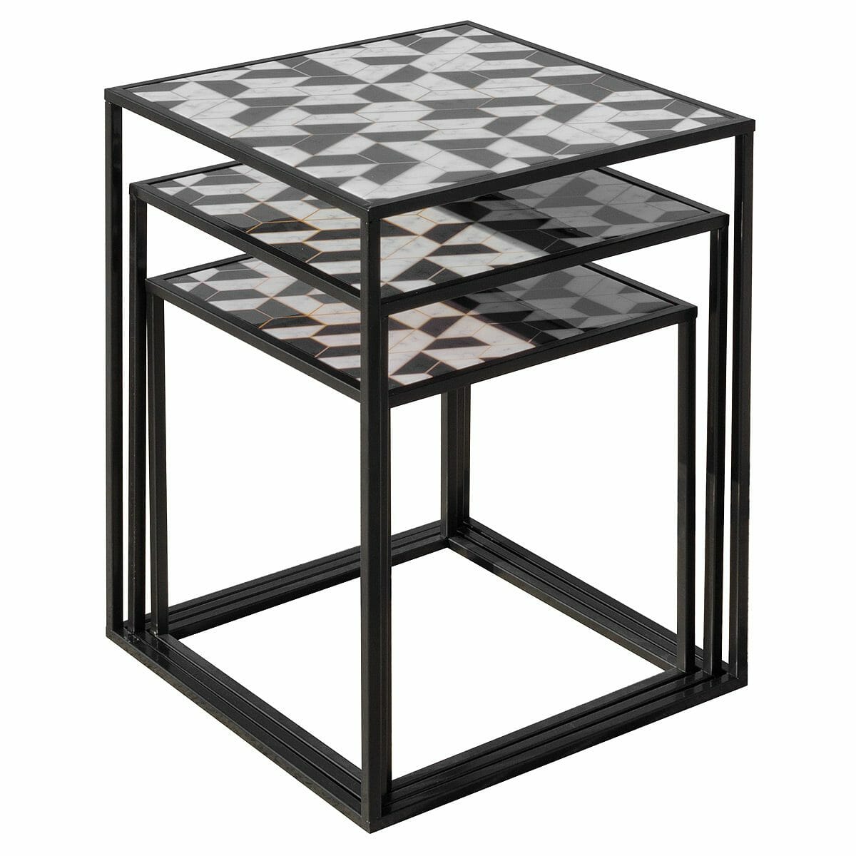 Geometric Nest of 3 Tables