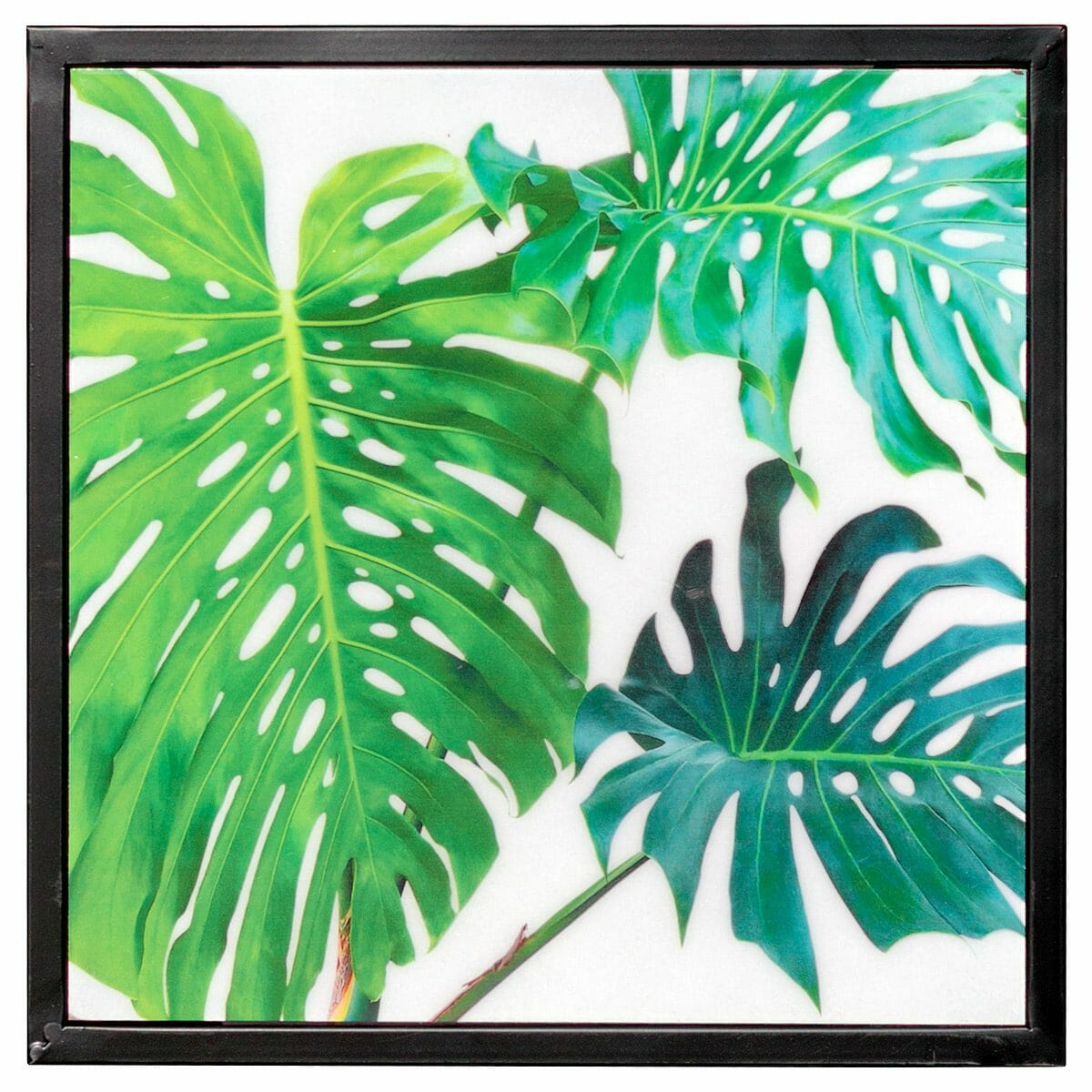 Tropical Green Leaf Nest of 3 Tall Tables