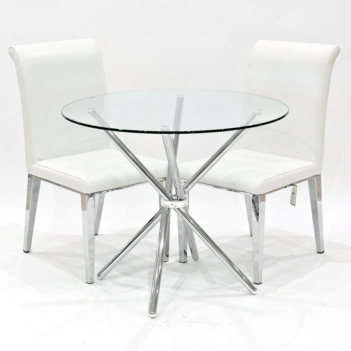 Criss Cross Dining Set with White Kirkland Chairs