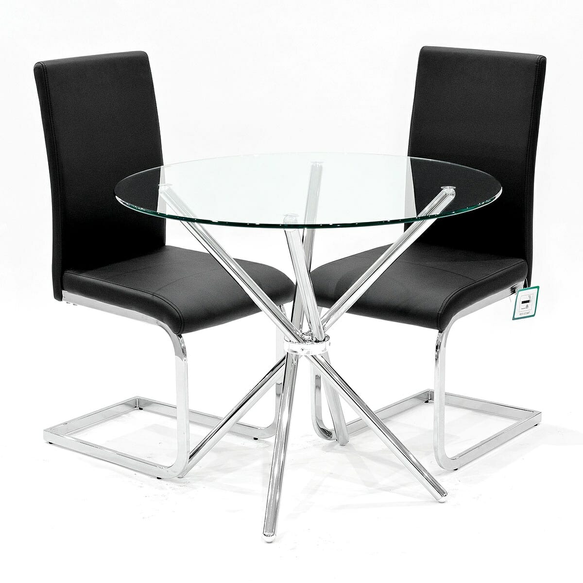 Black & White Criss-Cross Brescia Dining Set