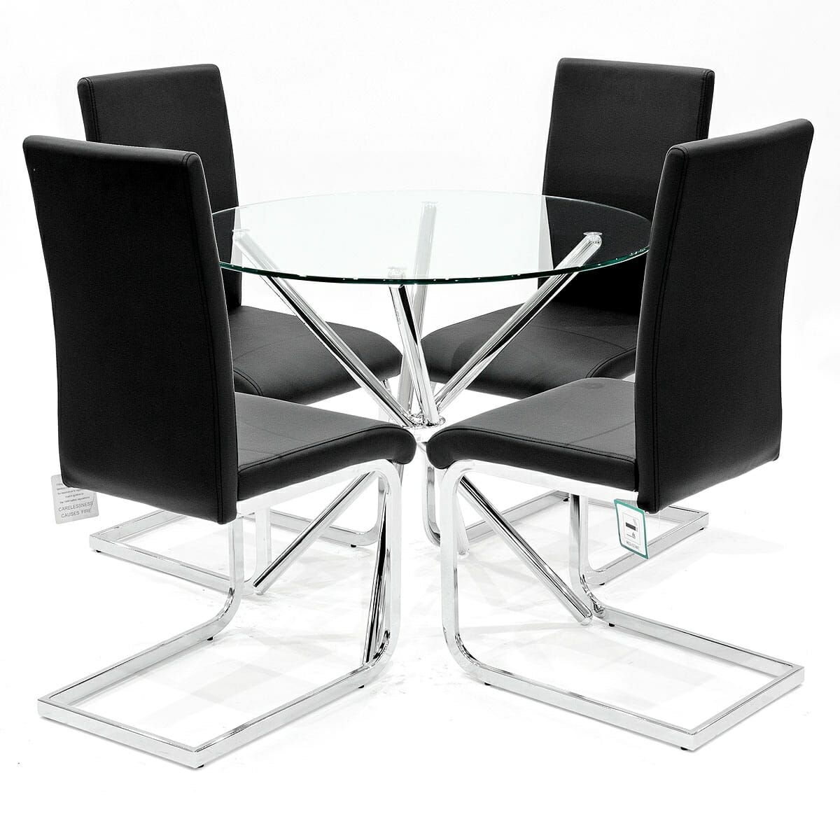 Black & White Criss-Cross Brescia Dining Set