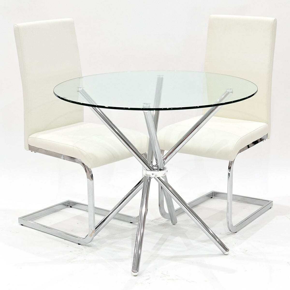 White Criss-Cross Brescia Dining Set