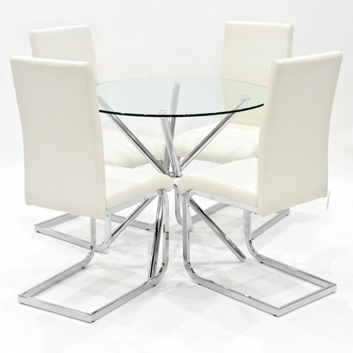 White Criss-Cross Brescia Dining Set