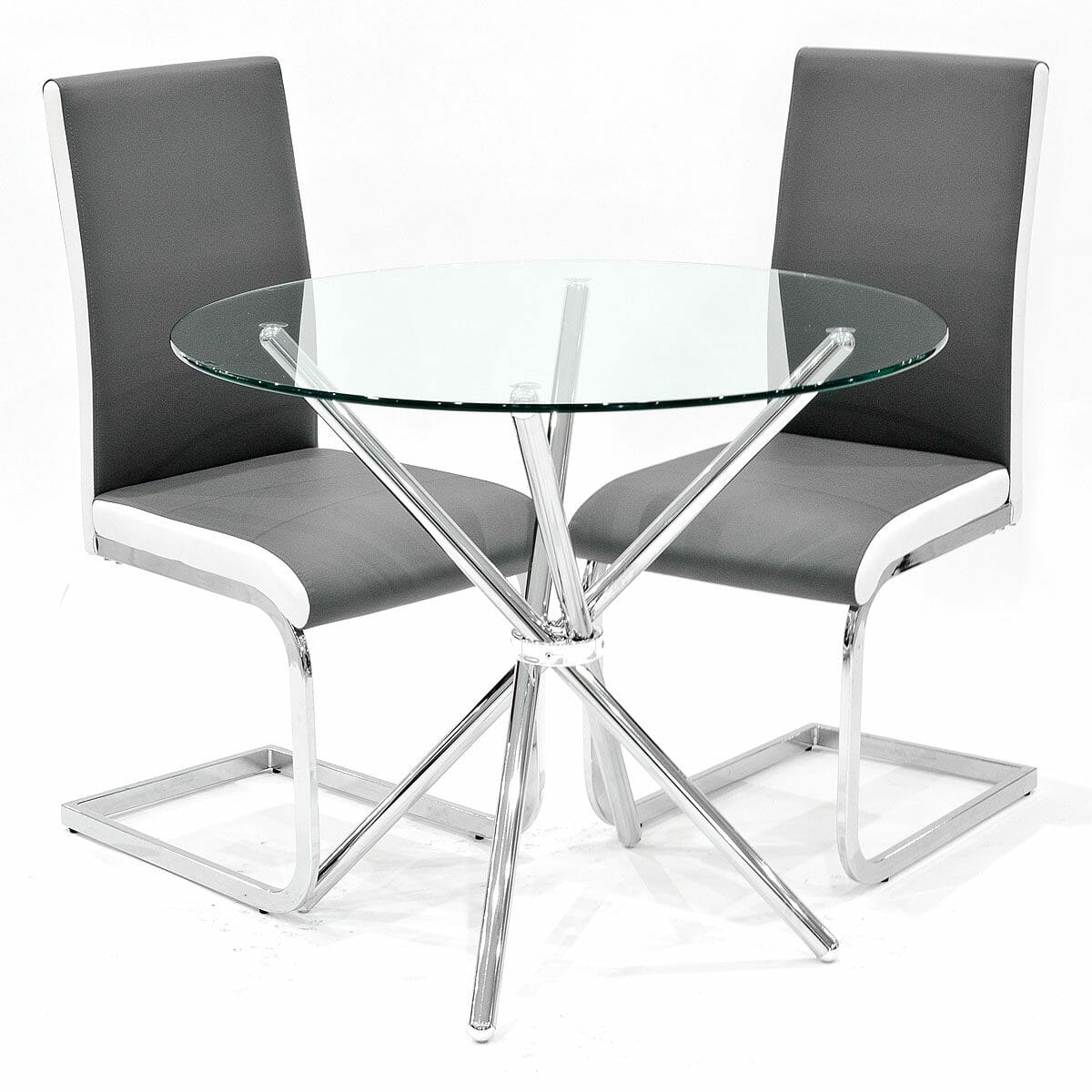 Criss Cross Dining Table and Brescia Grey Dining Chair Set