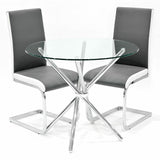 Criss Cross Dining Table and Brescia Grey Dining Chair Set