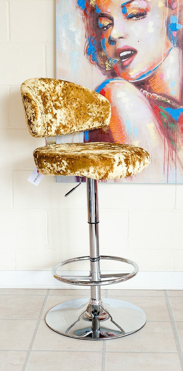 Crushed Velvet Casino Bar Stool