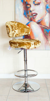 Crushed Velvet Casino Bar Stool