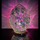 Purple and Black Mosaic Egg Lamp