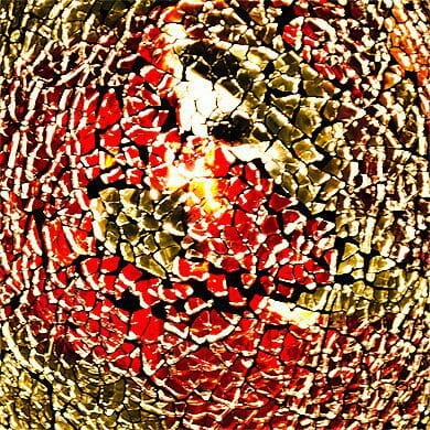 Gold & Crimson Mini Mosaic Egg Lamp