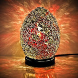 Gold & Crimson Mini Mosaic Egg Lamp