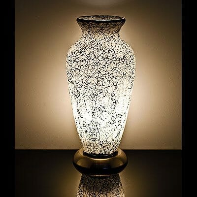 White Mosaic Vase Lamp